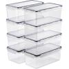 imageSorbus Food Storage Containers  Pack of 4  Air Tight FourWay Snap Lids Keeps Food Fresh  Store Cereal Pasta Flour Nuts Candy  Durable Plastic Kitchen Pantry Bins8 Pack