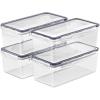 imageSorbus Food Storage Containers  Pack of 4  Air Tight FourWay Snap Lids Keeps Food Fresh  Store Cereal Pasta Flour Nuts Candy  Durable Plastic Kitchen Pantry Bins4 Pack