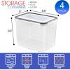 imageSorbus Food Storage Containers  Pack of 6  Air Tight FourWay Snap Lids Keeps Food Fresh  Store Cereal Pasta Flour Nuts Candy  Durable Plastic Kitchen Pantry Bins4 Pack