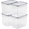 imageSorbus Food Storage Containers  Pack of 6  Air Tight FourWay Snap Lids Keeps Food Fresh  Store Cereal Pasta Flour Nuts Candy  Durable Plastic Kitchen Pantry Bins4 Pack