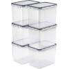 imageSorbus Food Storage Containers  Pack of 6  Air Tight FourWay Snap Lids Keeps Food Fresh  Store Cereal Pasta Flour Nuts Candy  Durable Plastic Kitchen Pantry Bins6 Pack