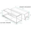 imageSorbus Large Clear Stackable Storage Drawers Plastic Storage Drawers with Handles Craft Storage Drawers Clothes Medicine Makeup Closet Art Supply Bathroom Shoe Toy Storage Organizer 3 PackSmall Wide 2 Pack