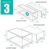imageSorbus Large Clear Stackable Storage Drawers Plastic Storage Drawers with Handles Craft Storage Drawers Clothes Medicine Makeup Closet Art Supply Bathroom Shoe Toy Storage Organizer 3 Pack3 Pack  1 Large  2 Small