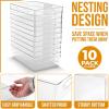 imageSorbus Medium Clear Plastic Storage Bins for Organizing 10 Pack Clear Organizer Bins with Handles Plastic Storage Bins for Closet Pantry Fridge Medicine Cabinet Organizer Shelves Freezer DrawerXL