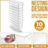 imageSorbus Medium Clear Plastic Storage Bins for Organizing 10 Pack Clear Organizer Bins with Handles Plastic Storage Bins for Closet Pantry Fridge Medicine Cabinet Organizer Shelves Freezer DrawerSmall