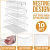 imageSorbus Medium Clear Plastic Storage Bins for Organizing 10 Pack Clear Organizer Bins with Handles Plastic Storage Bins for Closet Pantry Fridge Medicine Cabinet Organizer Shelves Freezer DrawerVariety Pack