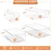 imageSorbus Medium Clear Plastic Storage Bins for Organizing 10 Pack Clear Organizer Bins with Handles Plastic Storage Bins for Closet Pantry Fridge Medicine Cabinet Organizer Shelves Freezer DrawerVariety Pack
