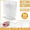 imageSorbus Medium Clear Plastic Storage Bins for Organizing 10 Pack Clear Organizer Bins with Handles Plastic Storage Bins for Closet Pantry Fridge Medicine Cabinet Organizer Shelves Freezer DrawerMedium