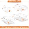 imageSorbus Medium Clear Plastic Storage Bins for Organizing 10 Pack Clear Organizer Bins with Handles Plastic Storage Bins for Closet Pantry Fridge Medicine Cabinet Organizer Shelves Freezer DrawerVariety Pack