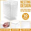 imageSorbus Medium Clear Plastic Storage Bins for Organizing 10 Pack Clear Organizer Bins with Handles Plastic Storage Bins for Closet Pantry Fridge Medicine Cabinet Organizer Shelves Freezer DrawerLarge