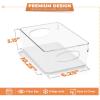 imageSorbus Medium Clear Plastic Storage Bins for Organizing 10 Pack Clear Organizer Bins with Handles Plastic Storage Bins for Closet Pantry Fridge Medicine Cabinet Organizer Shelves Freezer DrawerMedium