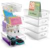 imageSorbus Medium Clear Plastic Storage Bins for Organizing 10 Pack Clear Organizer Bins with Handles Plastic Storage Bins for Closet Pantry Fridge Medicine Cabinet Organizer Shelves Freezer DrawerVariety Pack