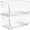 imageSorbus Stackable Storage Bins Open Front  Clear Stackable Storage Bins  Pantry Bins for Storage and Organization  Acrylic Stackable Bins for Kitchen  Clear Pantry Organizer Bins Large 2 PackSmall