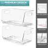 imageSorbus Stackable Storage Bins Open Front  Clear Stackable Storage Bins  Pantry Bins for Storage and Organization  Acrylic Stackable Bins for Kitchen  Clear Pantry Organizer Bins Large 2 PackSmall