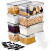 imageSorbus Food Storage Containers  Pack of 4  Air Tight FourWay Snap Lids Keeps Food Fresh  Store Cereal Pasta Flour Nuts Candy  Durable Plastic Kitchen Pantry Bins8 Pack