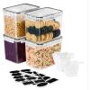 imageSorbus Food Storage Containers  Pack of 6  Air Tight FourWay Snap Lids Keeps Food Fresh  Store Cereal Pasta Flour Nuts Candy  Durable Plastic Kitchen Pantry Bins4 Pack