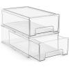 imageSorbus Large Clear Stackable Storage Drawers Plastic Storage Drawers with Handles Craft Storage Drawers Clothes Medicine Makeup Closet Art Supply Bathroom Shoe Toy Storage Organizer 3 PackMedium 2 Pack