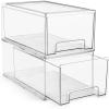 imageSorbus Large Clear Stackable Storage Drawers Plastic Storage Drawers with Handles Craft Storage Drawers Clothes Medicine Makeup Closet Art Supply Bathroom Shoe Toy Storage Organizer 3 PackLarge 2 Pack