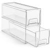 imageSorbus Large Clear Stackable Storage Drawers Plastic Storage Drawers with Handles Craft Storage Drawers Clothes Medicine Makeup Closet Art Supply Bathroom Shoe Toy Storage Organizer 3 PackSmall Wide 2 Pack