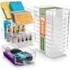 imageSorbus Medium Clear Plastic Storage Bins for Organizing 10 Pack Clear Organizer Bins with Handles Plastic Storage Bins for Closet Pantry Fridge Medicine Cabinet Organizer Shelves Freezer DrawerMedium