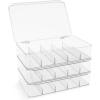 imageSorbus Plastic Stackable Organizers for Bathroom Drawer Under Sink Shelves or Cabinets  5 Sections Storage Bins with Hinged Lid for Sorting Jewelry Legos Small Toys Markers Action Figures3 Pack