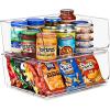 imageSorbus Stackable Storage Bins Open Front  Clear Stackable Storage Bins  Pantry Bins for Storage and Organization  Acrylic Stackable Bins for Kitchen  Clear Pantry Organizer Bins Large 2 PackLarge