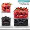 imageSorbus Stackable Refrigerator Organizer Bins  Clear Storage Bins for Kitchen Pantry Freezer ampamp Fridge Organization  Food Organizing Plastic Containers with Handles for Countertops ampamp Drawers 2 PackSet  2 Small  2 Medium