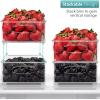 imageSorbus Stackable Refrigerator Organizer Bins  Clear Storage Bins for Kitchen Pantry Freezer ampamp Fridge Organization  Food Organizing Plastic Containers with Handles for Countertops ampamp Drawers 2 Pack4 Pack  Medium
