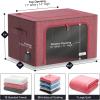 imageSorbus Storage Bins with Metal Frame  Stackable ampamp Foldable Clothes Organizer Bags  Oxford Fabric Storage Containers with Large Clear Window ampamp Carry Handles Organization for Bedding Linen ampamp ClothingPink