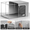 imageSorbus Storage Bins with Metal Frame  Stackable ampamp Foldable Clothes Organizer Bags  Oxford Fabric Storage Containers with Large Clear Window ampamp Carry Handles Organization for Bedding Linen ampamp ClothingGray