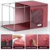 imageSorbus Storage Bins with Metal Frame  Stackable ampamp Foldable Clothes Organizer Bags  Oxford Fabric Storage Containers with Large Clear Window ampamp Carry Handles Organization for Bedding Linen ampamp ClothingPink