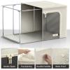 imageSorbus Storage Bins with Metal Frame  Stackable ampamp Foldable Clothes Organizer Bags  Oxford Fabric Storage Containers with Large Clear Window ampamp Carry Handles Organization for Bedding Linen ampamp ClothingBeige