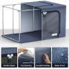 imageSorbus Storage Bins with Metal Frame  Stackable ampamp Foldable Clothes Organizer Bags  Oxford Fabric Storage Containers with Large Clear Window ampamp Carry Handles Organization for Bedding Linen ampamp ClothingBlue