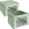 imageSorbus Storage Bins with Metal Frame  Stackable ampamp Foldable Clothes Organizer Bags  Oxford Fabric Storage Containers with Large Clear Window ampamp Carry Handles Organization for Bedding Linen ampamp ClothingTeal