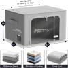 imageSorbus Storage Bins with Metal Frame  Stackable ampamp Foldable Clothes Organizer Bags  Oxford Fabric Storage Containers with Large Clear Window ampamp Carry Handles Organization for Bedding Linen ampamp ClothingGray