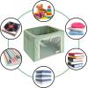 imageSorbus Storage Bins with Metal Frame  Stackable ampamp Foldable Clothes Organizer Bags  Oxford Fabric Storage Containers with Large Clear Window ampamp Carry Handles Organization for Bedding Linen ampamp ClothingTeal