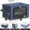 imageSorbus Storage Bins with Metal Frame  Stackable ampamp Foldable Clothes Organizer Bags  Oxford Fabric Storage Containers with Large Clear Window ampamp Carry Handles Organization for Bedding Linen ampamp ClothingBlue