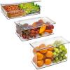 imageSorbus 3 Pack Clear Plastic Storage Bins with Lids  Stackable Refrigerator Organizer  Pantry Organizer  Fridge Organization  Cabinet Organizers Containers Storage box for Kitchen Sizes LMSLarge  Medium  Small