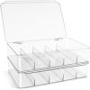 imageSorbus Plastic Stackable Organizers for Bathroom Shelves or Cabinets Drawer Under Sink  5 Sections Storage Bins with Hinged Lid for Sorting Legos Jewelry Small Toys Markers Action Figures2 Pack