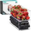imageSorbus Stackable Refrigerator Organizer Bins  Clear Storage Bins for Kitchen Pantry Freezer ampamp Fridge Organization  Food Organizing Plastic Containers with Handles for Countertops ampamp Drawers 2 Pack2 Pack  Small