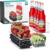 imageSorbus Stackable Refrigerator Organizer Bins  Clear Storage Bins for Kitchen Pantry Freezer ampamp Fridge Organization  Food Organizing Plastic Containers with Handles for Countertops ampamp Drawers 2 Pack4 Pack  Small