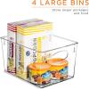 imageSorbus Clear Plastic Fridge Organizer Bins Versatile Kitchen Cabinet Food Pantry Bathroom Refrigerator Organization ampamp Storage Set of 10 Container Holders with Handles 4 Large 2 Medium 4 Small