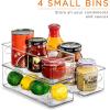 imageSorbus Clear Plastic Fridge Organizer Bins Versatile Kitchen Cabinet Food Pantry Bathroom Refrigerator Organization ampamp Storage Set of 10 Container Holders with Handles 4 Large 2 Medium 4 Small