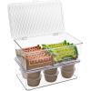 imageSorbus Durable Plastic Storage Bins with Lids Stackable Refrigerator Organizer Bins MultiPurpose ampamp Versatile Lightweight Pantry Organizer Perfect Cabinet Organizers and Storage for Kitchen 2 PackMedium