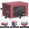 imageSorbus Jumbo Storage Bins with Metal Frame  Oxford Fabric Storage Containers with Large Clear Window ampamp Carry Handles  Stackable ampamp Foldable Clothes Organizer Bags for Bedding Linen Clothing ampamp MorePink