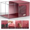 imageSorbus Jumbo Storage Bins with Metal Frame  Oxford Fabric Storage Containers with Large Clear Window ampamp Carry Handles  Stackable ampamp Foldable Clothes Organizer Bags for Bedding Linen Clothing ampamp MorePink