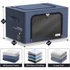 imageSorbus Jumbo Storage Bins with Metal Frame  Oxford Fabric Storage Containers with Large Clear Window ampamp Carry Handles  Stackable ampamp Foldable Clothes Organizer Bags for Bedding Linen Clothing ampamp MoreBlue