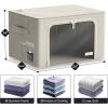 imageSorbus Jumbo Storage Bins with Metal Frame  Oxford Fabric Storage Containers with Large Clear Window ampamp Carry Handles  Stackable ampamp Foldable Clothes Organizer Bags for Bedding Linen Clothing ampamp MoreBeige