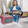 imageSorbus Jumbo Storage Bins with Metal Frame  Oxford Fabric Storage Containers with Large Clear Window ampamp Carry Handles  Stackable ampamp Foldable Clothes Organizer Bags for Bedding Linen Clothing ampamp MorePink