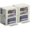imageSorbus Jumbo Storage Bins with Metal Frame  Oxford Fabric Storage Containers with Large Clear Window ampamp Carry Handles  Stackable ampamp Foldable Clothes Organizer Bags for Bedding Linen Clothing ampamp MoreBeige